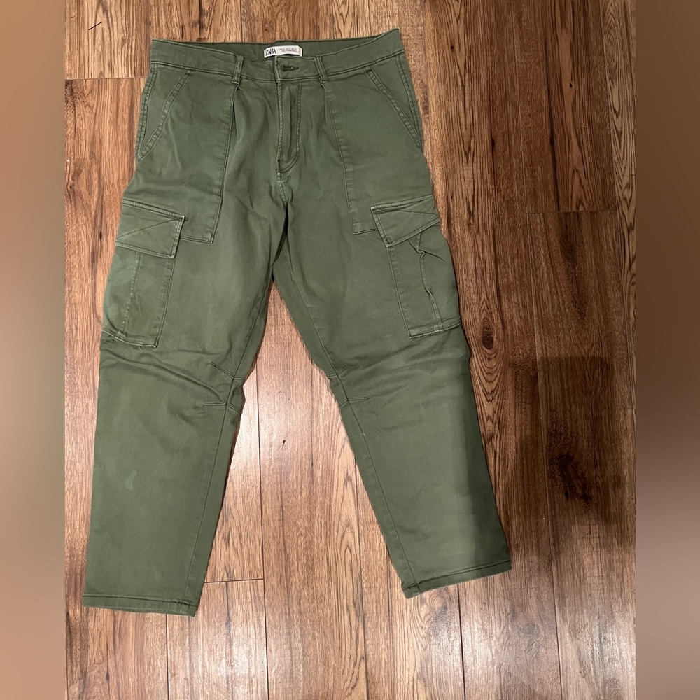 Zara Olive Cargo Pants